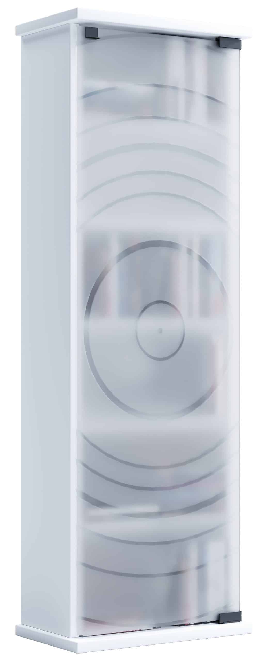 VCM Holz CD DVD Stand Regal   platzsparender CD Schrank mit 1 ESG-Sicherheitsglastür für 150 CDs oder 65 DVDs   Maße: H. 92 x B. 31 x T. 18 cm   5 variable Einlegböden – Tilano M