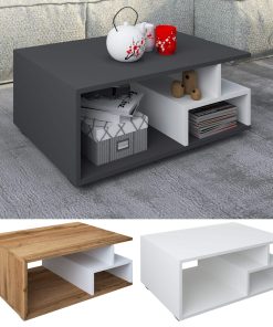 VCM Holz Couchtisch   Sofatisch mit ausreichend Stauraum   Maße ca. H. 40 x B. 80 x T. 50 cm   Wohnzimmertisch - Sulas