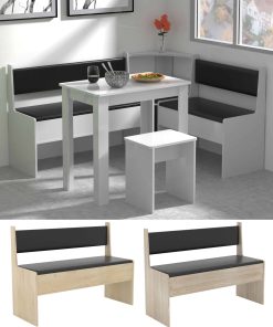 VCM Holz Eckbank Sitzbank   Bank mit Truhe für den Esstisch   Maße H. 80 x B. 110 x T. 42 cm   Esal Breite 110 cm