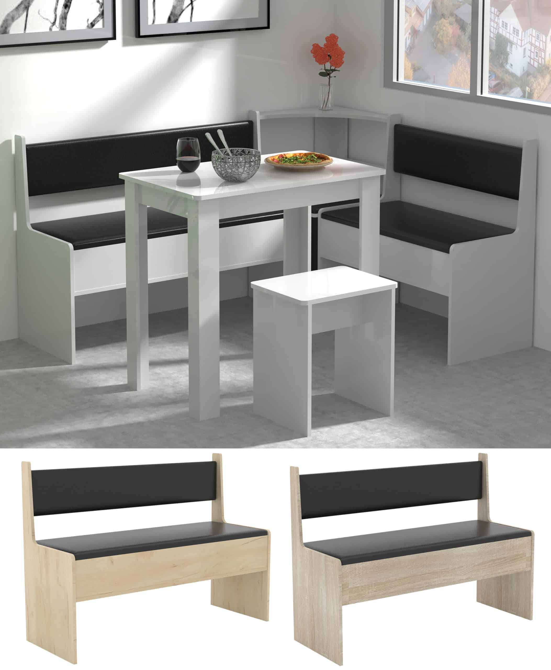 VCM Holz Eckbank Sitzbank   Bank mit Truhe für den Esstisch   Maße H. 80 x B. 110 x T. 42 cm   Esal Breite 110 cm