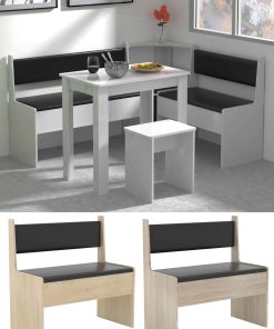 VCM Holz Eckbank Sitzbank für Esstisch   Bank mit Truhe   Esal Maße H. 80 x B. 80 x T. 42 cm
