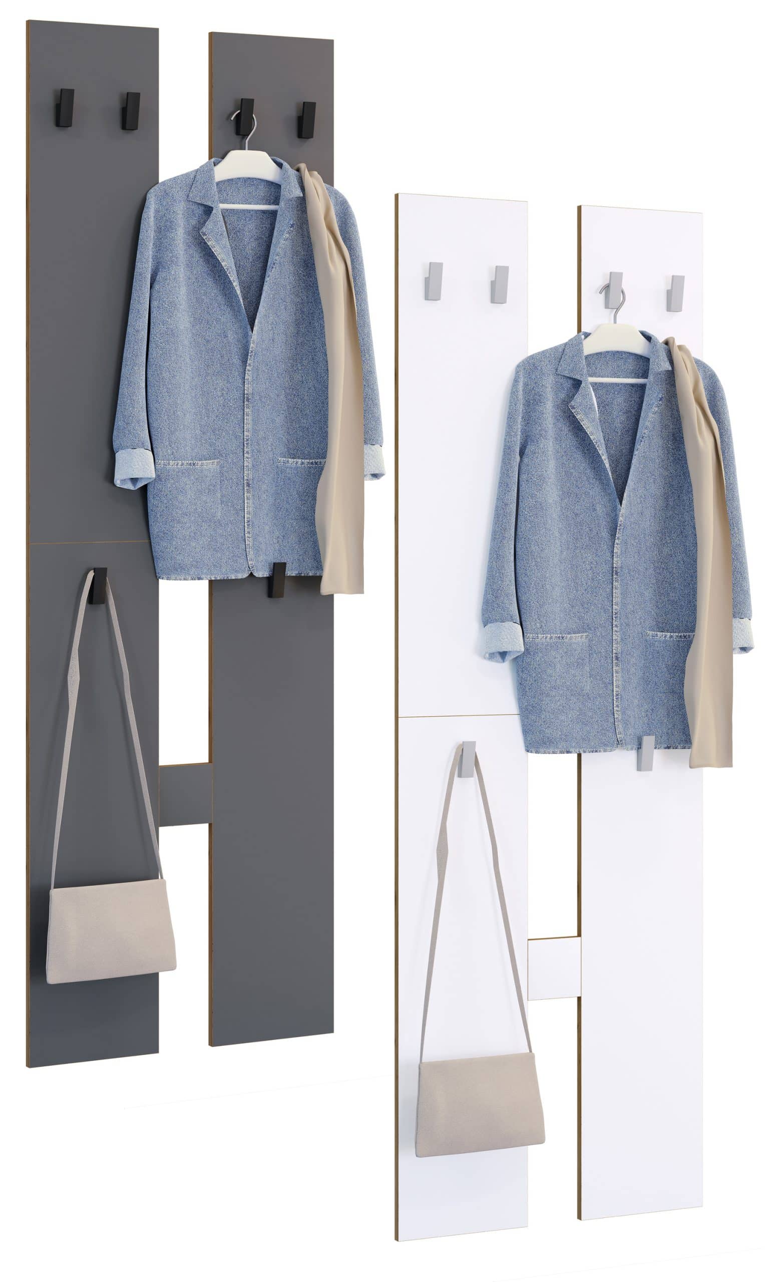 VCM Holz Garderoben-Set   Dielenmöbel   Maße pro Paneel: H. 140 x B. 57 x T. 2 cm   ja Paneel 4 Haken - Salia M