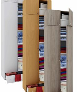 VCM Holz Kleiderschrank   Schrank mit 5 Fächer und  Drehtüren   erweiterbar   Maße ca. B. 70 x  H. 238 x T. 40 cm  - Vandol