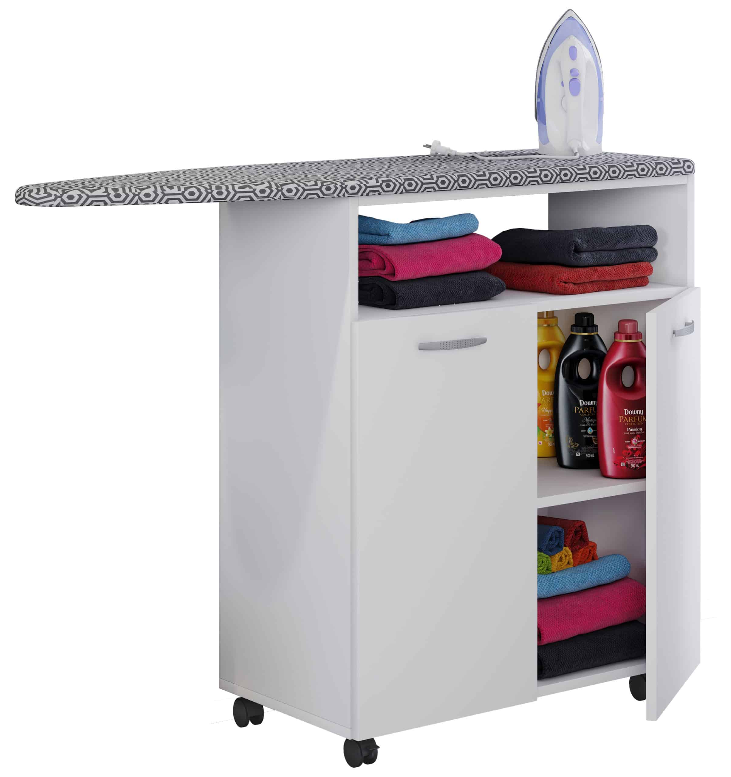 VCM Holz Kommode   Bügelbrett    Sideboard   Bügelschrank   Maße ca. H. 86 x B. 112 x T. 37 cm - Bigilo