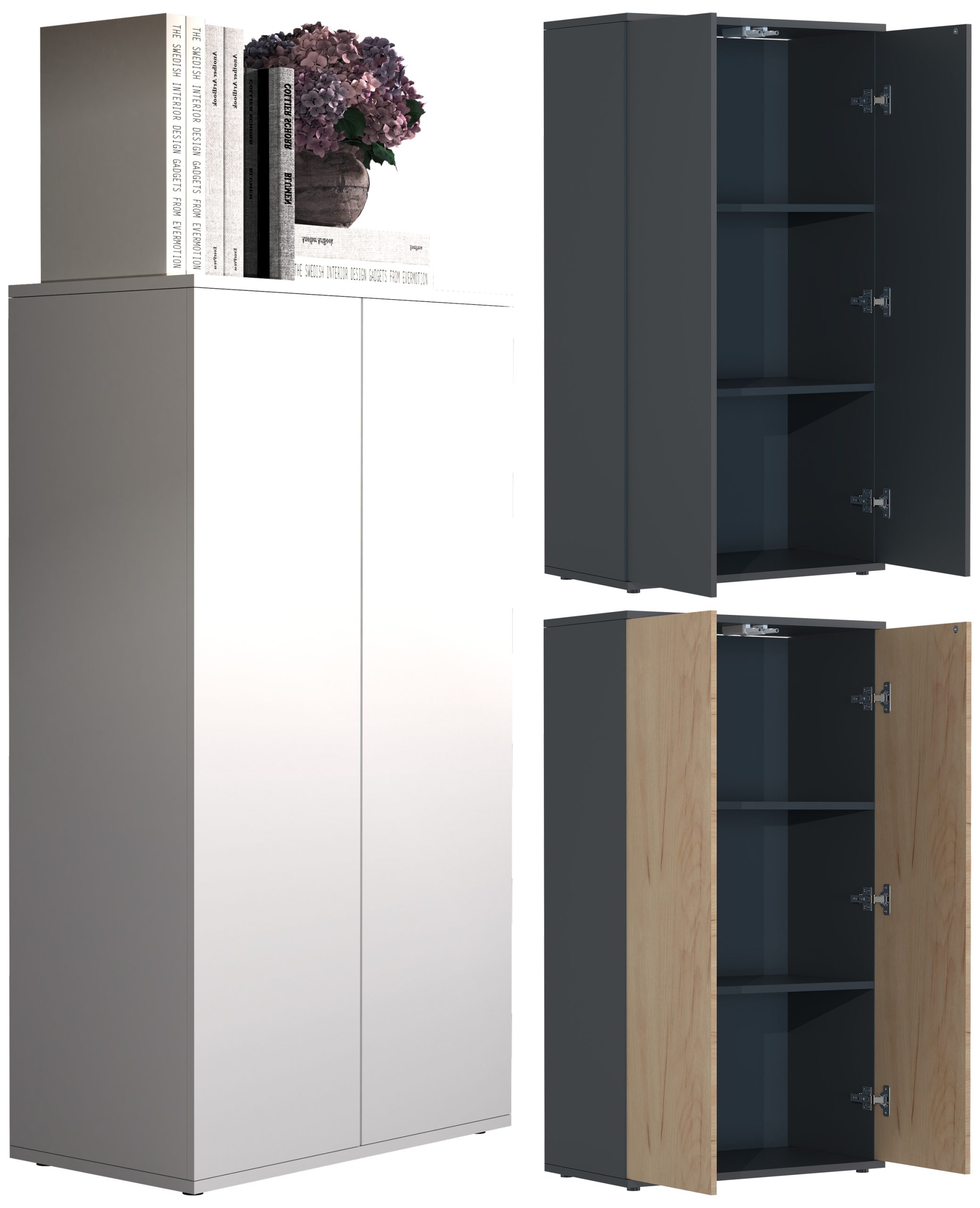 VCM Holz Kommode   Sideboard mit Drehtüren   Maße ca. H. 108 x B. 60 x T. 32 cm - Dalosa 3