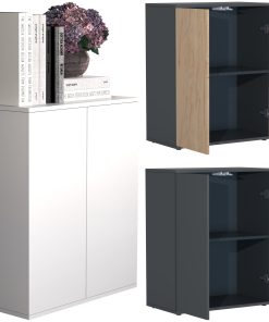 VCM Holz Kommode   Sideboard mit Drehtüren   Maße ca. H. 73 x B. 60 x T. 32 cm - Dalosa 2