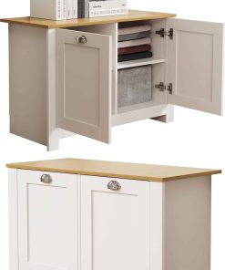 VCM Holz Kommode   Sideboard  mit Drehtüren   Maße ca. H. H. 60 x B. 89 x T. 40 cm - Balusa M