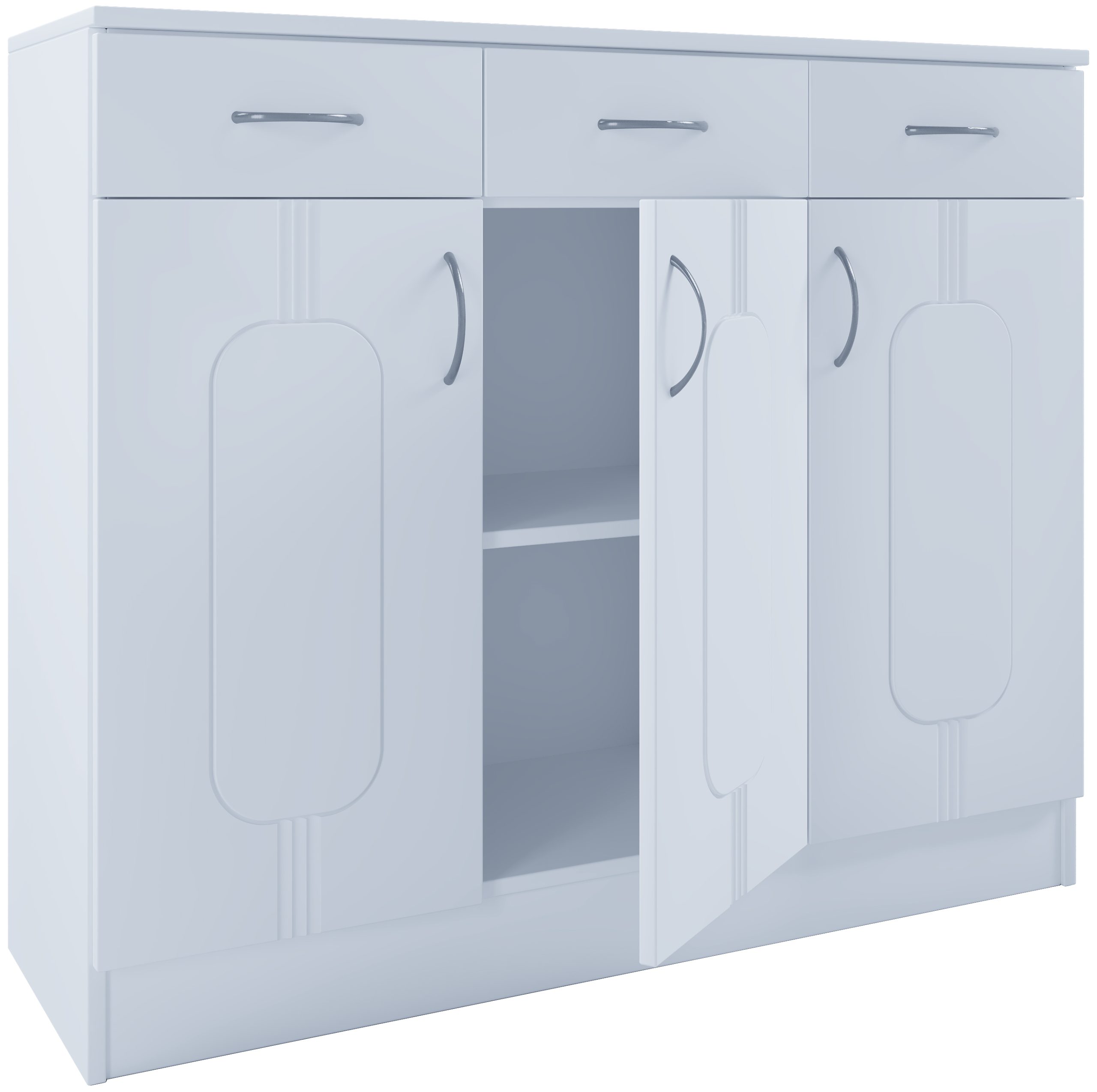 VCM Holz Kommode   Sideboard mit Drehtüren und Schubladen   Maße ca. H. 89 x B. 105 x T. 36 cm - Balia