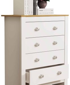 VCM Holz Kommode   Sideboard mit Schubladen   Maße ca. H. 95 x B. 79 x T. 40 cm -  Balusa XL