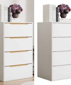 VCM Holz Kommode   Sideboard mit Schubladen   Nachttisch   Maße ca. H. 102 x B. 65 x T. 48 cm - Malira XL