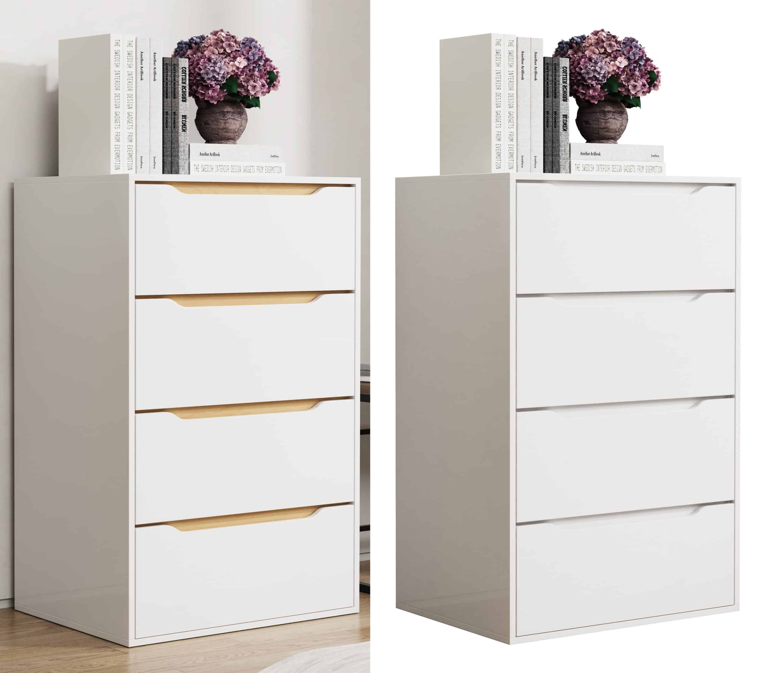 VCM Holz Kommode   Sideboard mit Schubladen   Nachttisch   Maße ca. H. 102 x B. 65 x T. 48 cm - Malira XL