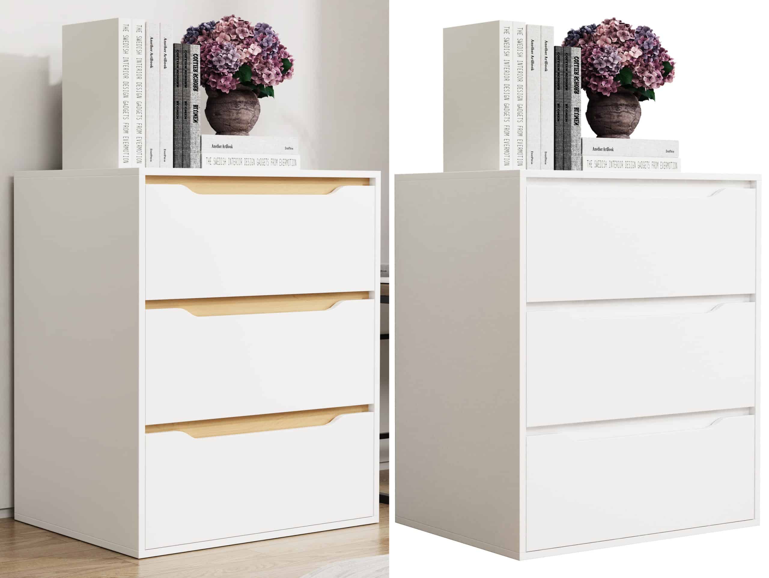 VCM Holz Kommode   Sideboard mit Schubladen   Nachttisch   Maße ca. H. 78 x B. 65 x T. 48 cm - Malira L