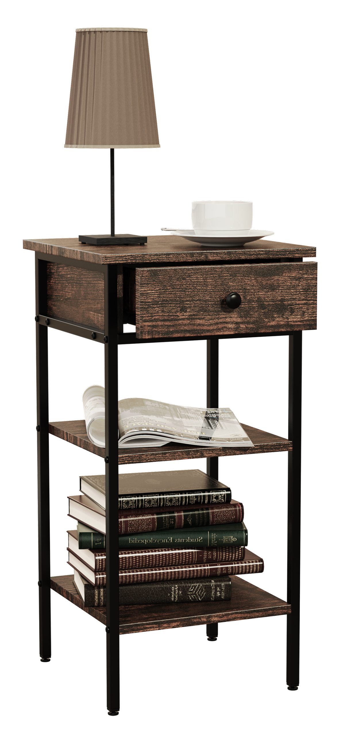 VCM Holz Metall Beistelltisch Couchtisch Sofatisch Wohnzimmertisch Kaffeetisch Aulari L