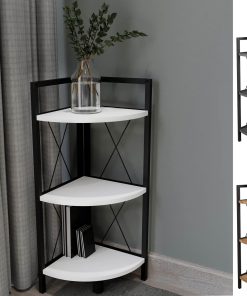 VCM Holz Metall Eckregal Aufbewahrung Stand Regal Bücherregal Deko Bücher Standregal Insasi 2