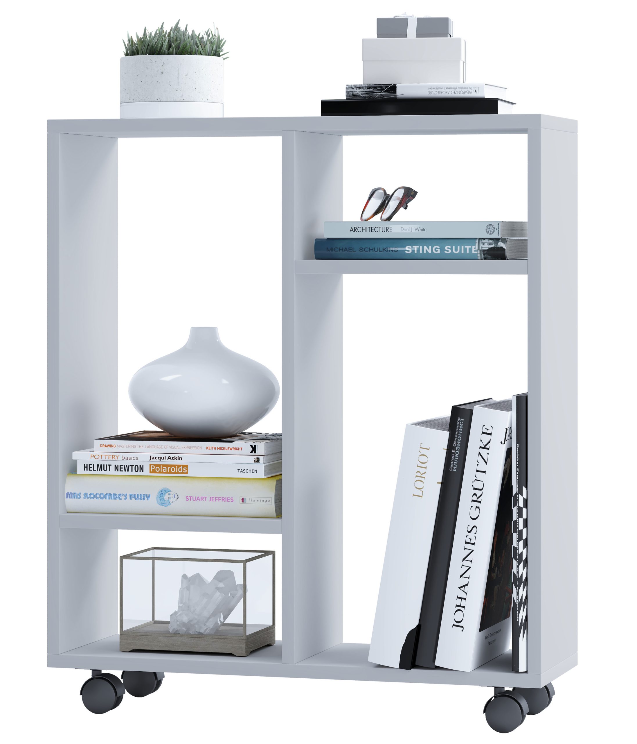 VCM Holz Nischenschrank Regal Rollen Nischenregal Beistelltisch Raumteiler Dremala