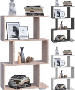 VCM Holz Raumteiler Stand Regal Bücherregal Deko Bücher Standregal Palusa M