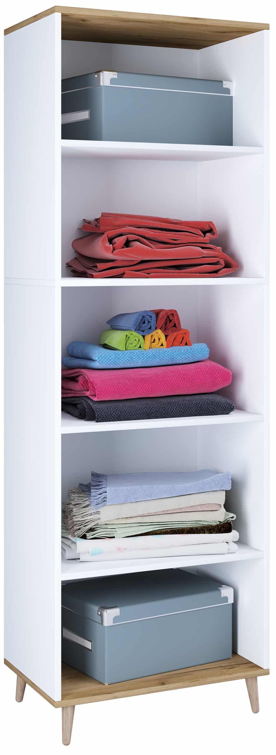 VCM Holz Regal   5 Fächer   Maße: H. 240 x B. 70 x T. 39 cm   Schuhregal   Mehrzweckschrank   - Landos