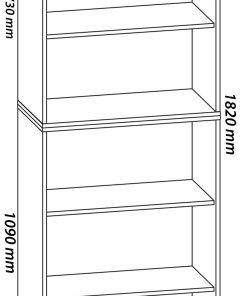 VCM Holz-Schuhregal   Maße: H. 183 x B. 70 x T. 37 cm  Allzweckschrank   9 Fächer   ohne Türen   – Lona