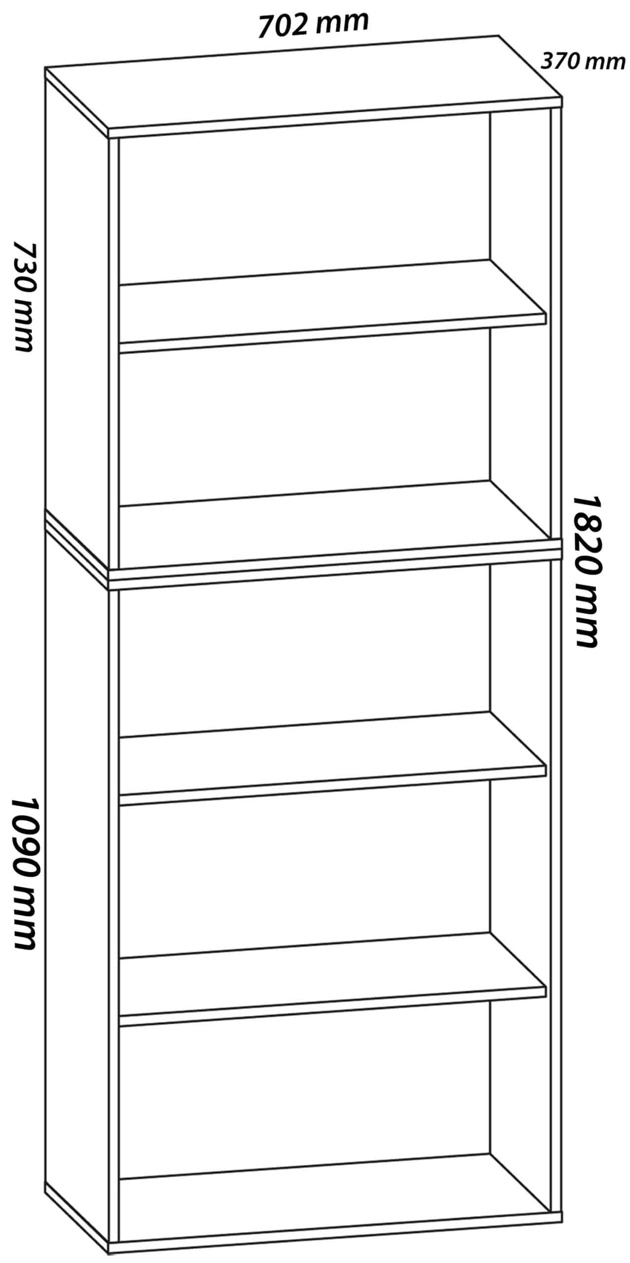 VCM Holz-Schuhregal   Maße: H. 183 x B. 70 x T. 37 cm  Allzweckschrank   9 Fächer   ohne Türen   – Lona