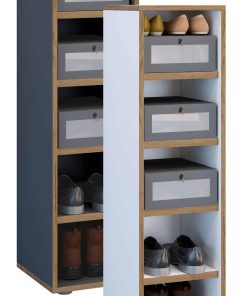 VCM Holz Schuhregal   Maße ca. H. 110 x B. 30 x T. 33 cm   Schuhkommode mit 5 Fächer   Schuhschrank - Salia 5fach B. 30 cm