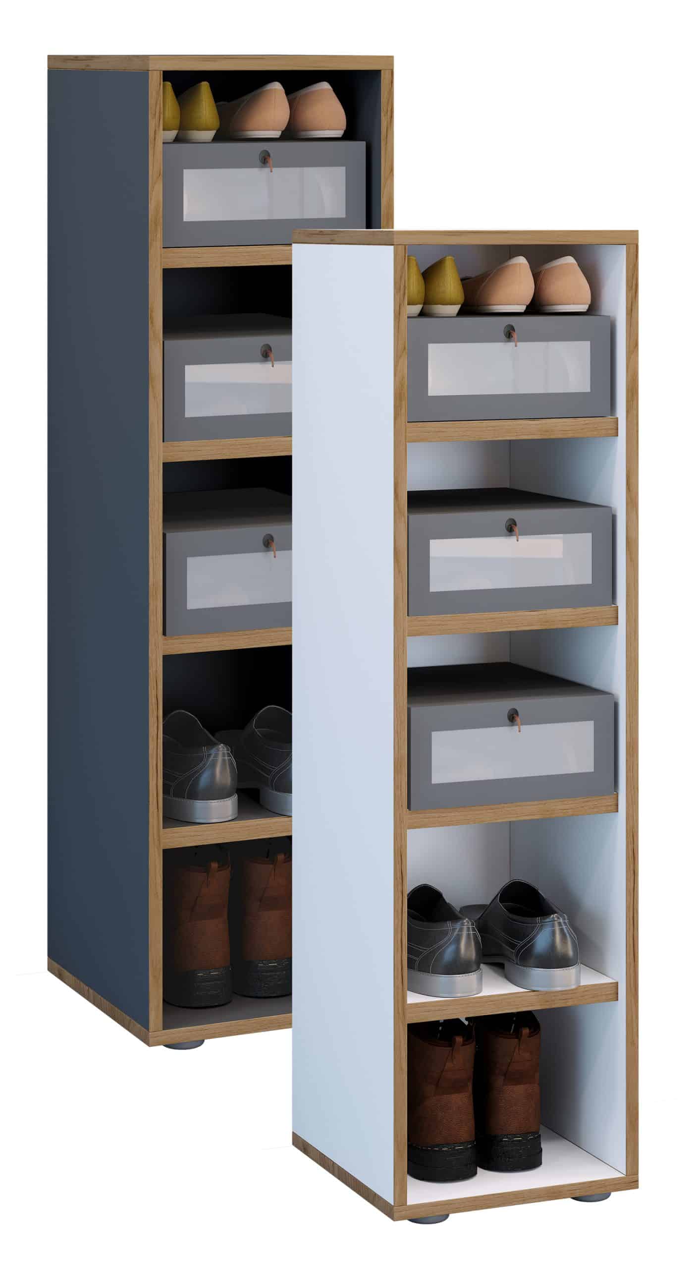 VCM Holz Schuhregal   Maße ca. H. 110 x B. 30 x T. 33 cm   Schuhkommode mit 5 Fächer   Schuhschrank - Salia 5fach B. 30 cm