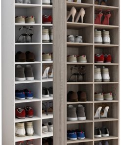 VCM Holz Schuhregal   Maße ca. H. 183 x B. 52 x T. 30 cm   Schuhkommode mit 22 Fächer   Schuhschrank - Hinsol XL