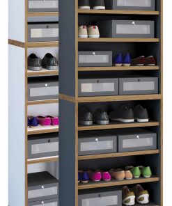 VCM Holz Schuhregal   Maße ca. H. 183 x B. 60 x T. 33 cm   Schuhkommode mit 9 Fächer   Schuhschrank - Salia 9fach B. 60 cm