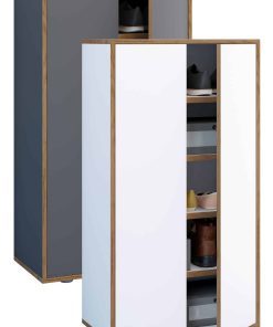 VCM Holz-Schuhschrank   Maße: B. 60 x H. 110 x T. 33 cm   Allzweckschrank   5 Fächer   2 Drehtüren - Salia Breite 60 cm