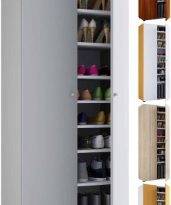 VCM Holz-Schuhschrank   Maße: B. 70 x H. 178 x T. 40 cm   Allzweckschrank   9 Fächer - Vandol