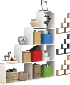 VCM Holz Stand Treppenregal Stufenregal Standregal Raumteiler Bücherregal Dubila L