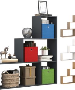 VCM Holz Stand Treppenregal Stufenregal Standregal Raumteiler Bücherregal Dubila M