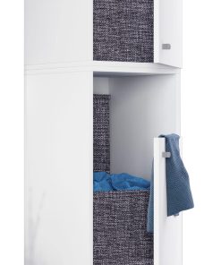 VCM Holz Wäscheschrank   Wäschetruhe   Wäschekorb   Maße ca. H. 184 x B. 35 x T. 39 cm - Dreso XXL2f