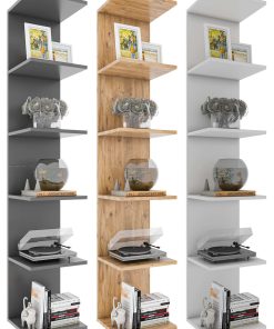 VCM Holzregal hängend   platzsparendes Regal   Maße: H. 180 x B. 35 x T. 30 cm   Elegantes Regal hängend   Aufbewahrungsregal   Bücherregal   Wandboard - Lazas