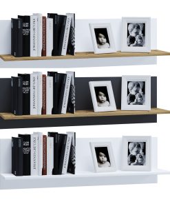 VCM Holzregal hängend   platzsparendes Regal   Maße: H. 30 x B. 102 x T. 20 cm   Elegantes Regal hängend   Aufbewahrungsregal   Bücherregal   Wandboard - Usilo