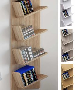 VCM Holzregal hängend   platzsparendes Regal   Maße: H. 90 x B. 33 x T. 16 cm   Elegantes Regal hängend   Aufbewahrungsregal   Bücherregal   Wandboard - Lansi Mini