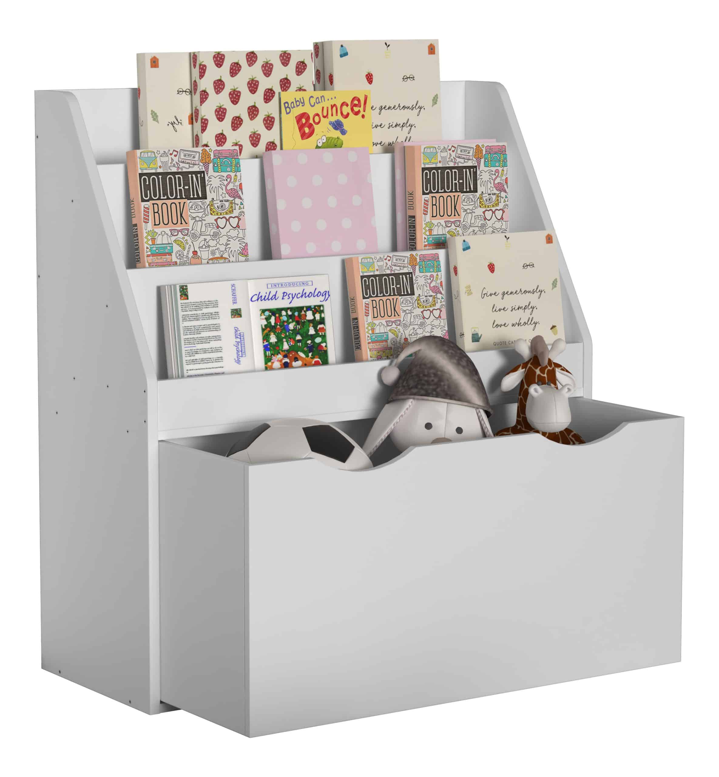 VCM Holzregal mit Rollen Schublade   platzsparendes Kinder Regal   Maße: H. 80 x B. 73 x T. 30 cm   Elegantes Regal stehend   Aufbewahrungsbox   Bücherregal   Aufbewahrungsregal - Besira L