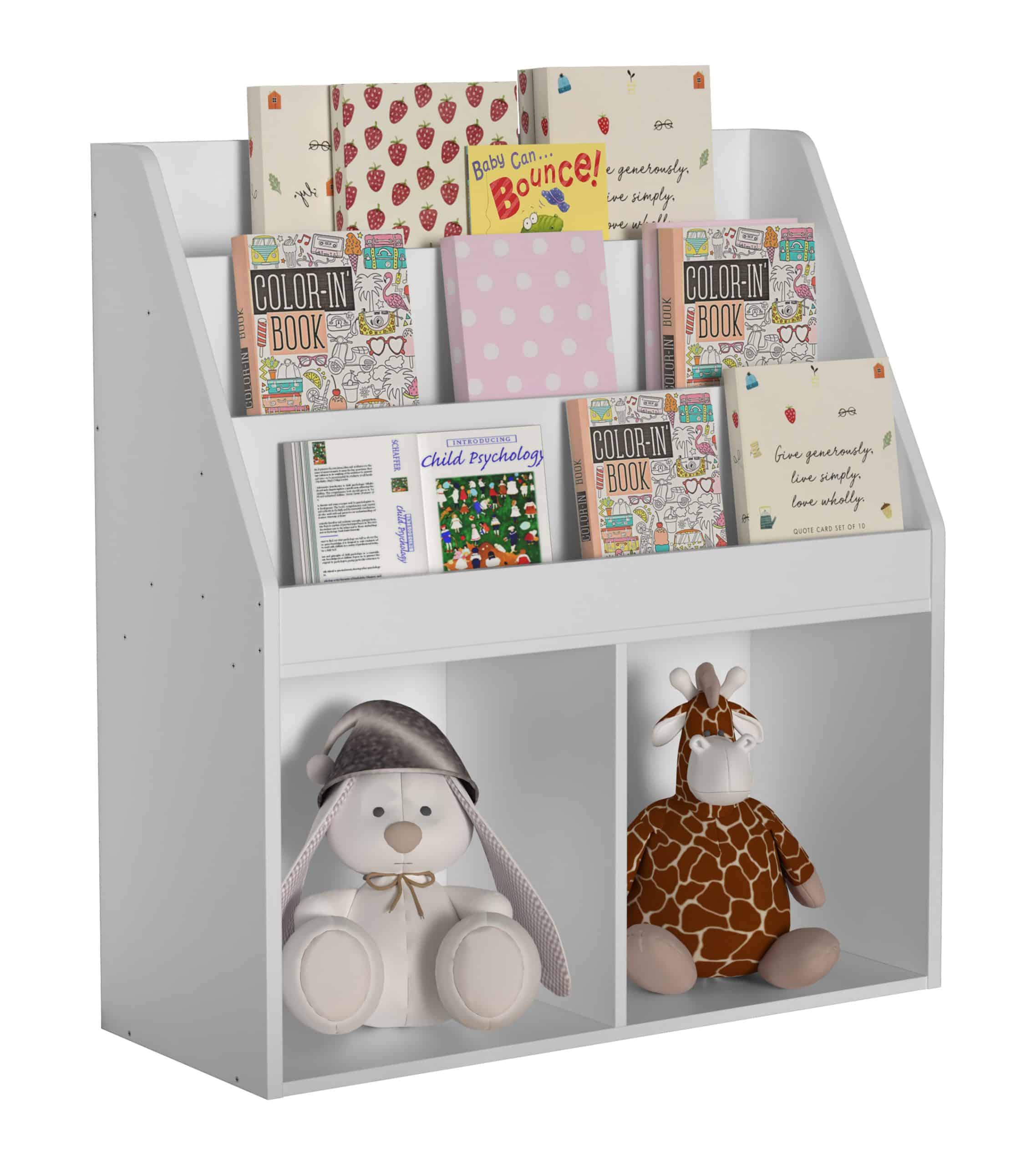 VCM Holzregal   platzsparendes Kinder Regal   Maße: H. 80 x B. 73 x T. 30 cm   Elegantes Regal stehend   Aufbewahrungsbox   Bücherregal   Aufbewahrungsregal - Besira M