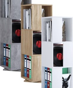 VCM Holzregal stehend   Bücherregal drehbar   Maße ca. H. 109 x B. 34 x T. 34 cm   Elegantes Regal   Büroregal – Stifta XL