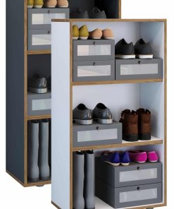 VCM Holzregal stehend   platzsparender Aktenschrank   Maße ca. H. 110 x B. 60 x T. 33 cm   Elegantes Regal   Büroregal – Salia 3fach B. 60 cm