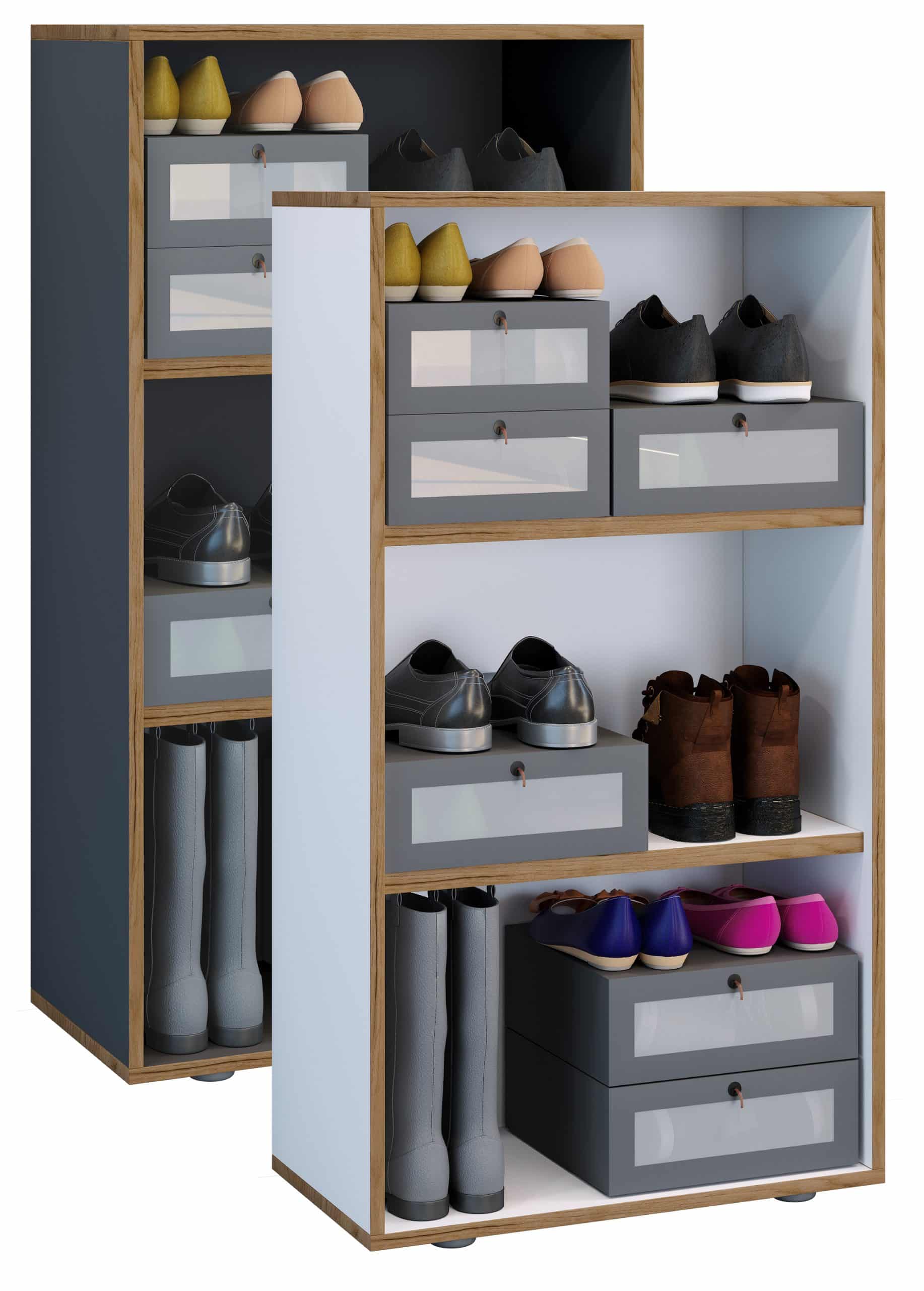 VCM Holzregal stehend   platzsparender Aktenschrank   Maße ca. H. 110 x B. 60 x T. 33 cm   Elegantes Regal   Büroregal – Salia 3fach B. 60 cm