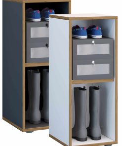 VCM Holzregal stehend   platzsparender Aktenschrank   Maße ca. H. 74 x B. 30 x T. 33 cm   Elegantes Regal   Büroregal – Salia 2fach B. 30 cm