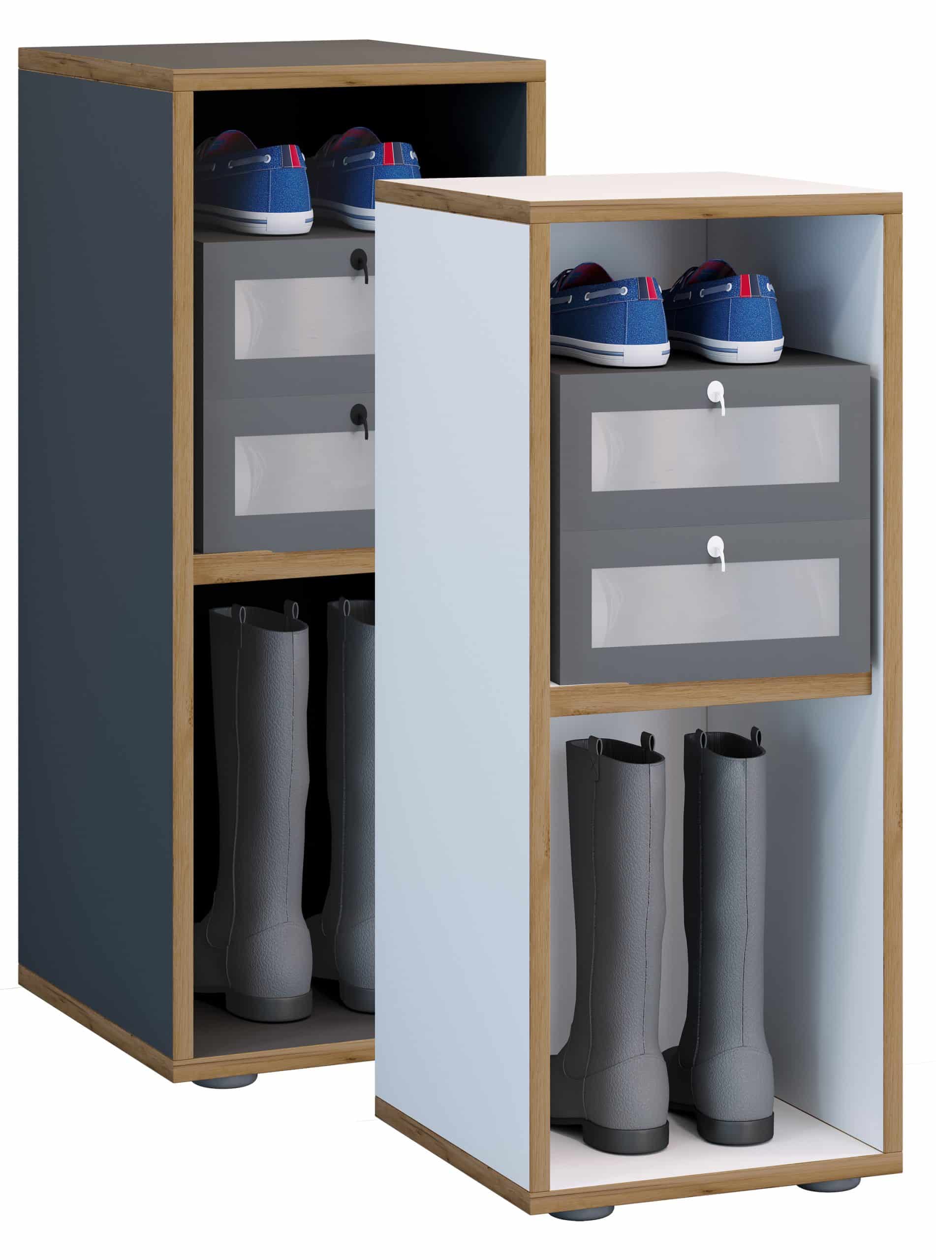 VCM Holzregal stehend   platzsparender Aktenschrank   Maße ca. H. 74 x B. 30 x T. 33 cm   Elegantes Regal   Büroregal – Salia 2fach B. 30 cm