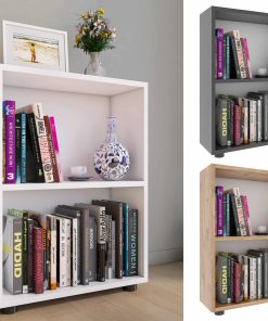 VCM Holzregal stehend   platzsparender Bücherregal   Maße ca. H. 72 x B. 55 x T. 20 cm   Elegante Aufbewahrung   Regal – Bulas 2 Fächer