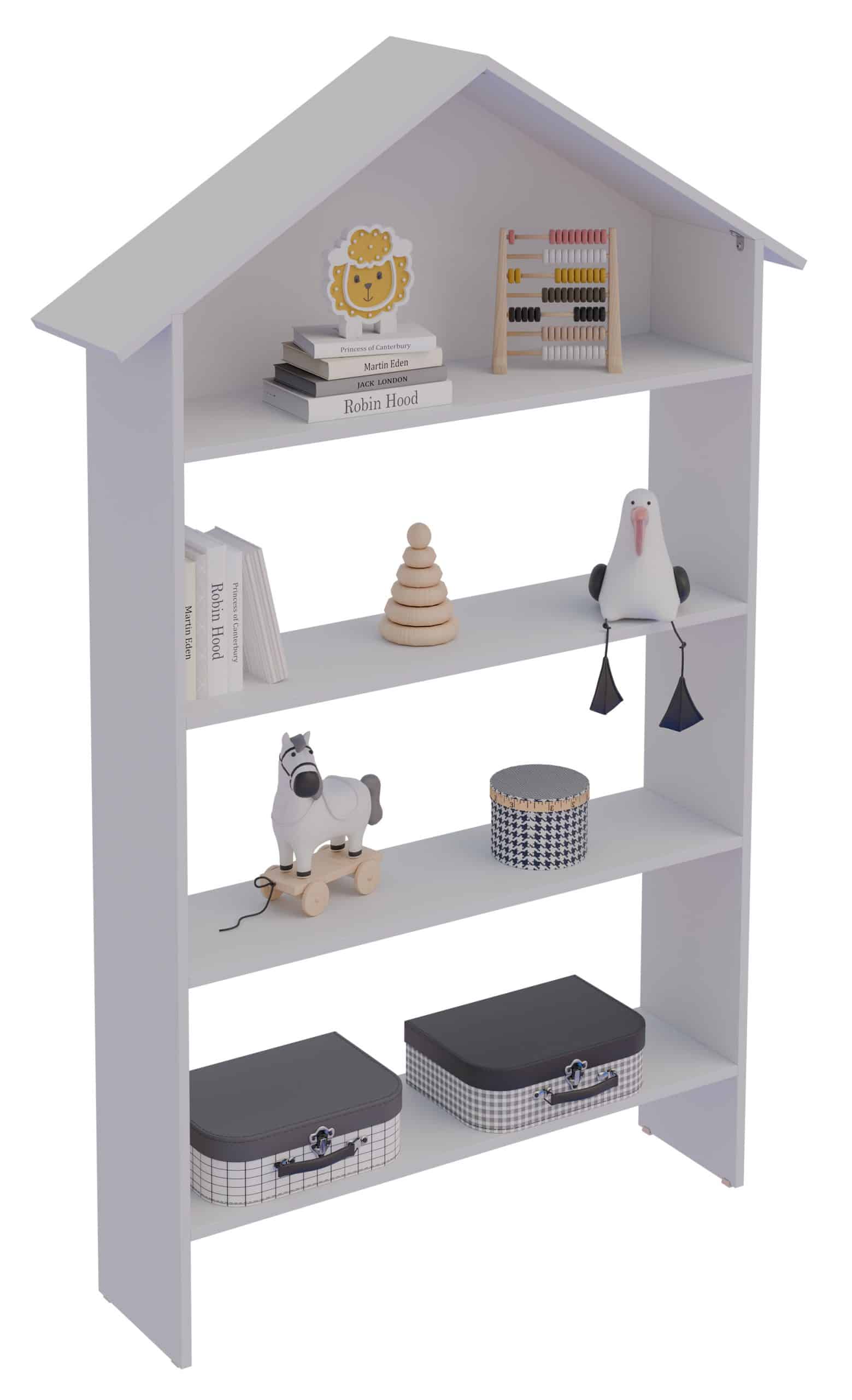 VCM Holzregal stehend   platzsparendes Kinder Regal   Maße: H. 160 x B. 103 x T. 23 cm   Aufbewahrungsregal   Bücherregal   Standregal - Malusa