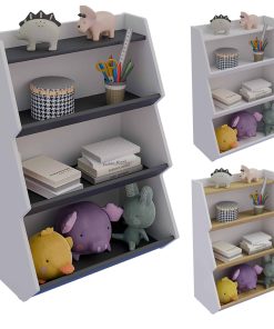 VCM Holzregal stehend   platzsparendes Kinder Regal   Maße: H. 89 x B. 63 x T. 35 cm   Elegantes Regal   Aufbewahrungsregal   Bücherregal   Standregal - Italu