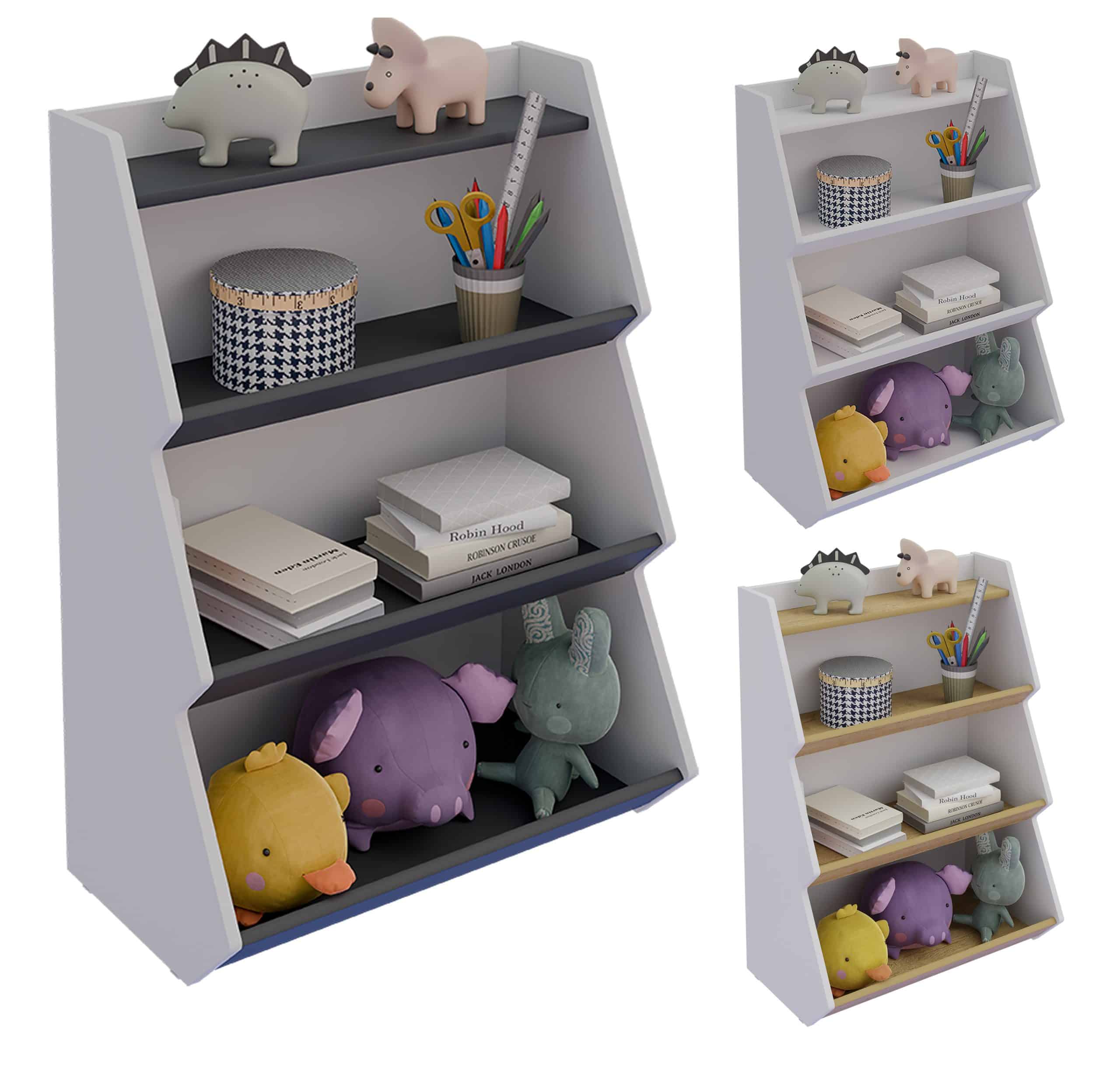 VCM Holzregal stehend   platzsparendes Kinder Regal   Maße: H. 89 x B. 63 x T. 35 cm   Elegantes Regal   Aufbewahrungsregal   Bücherregal   Standregal - Italu