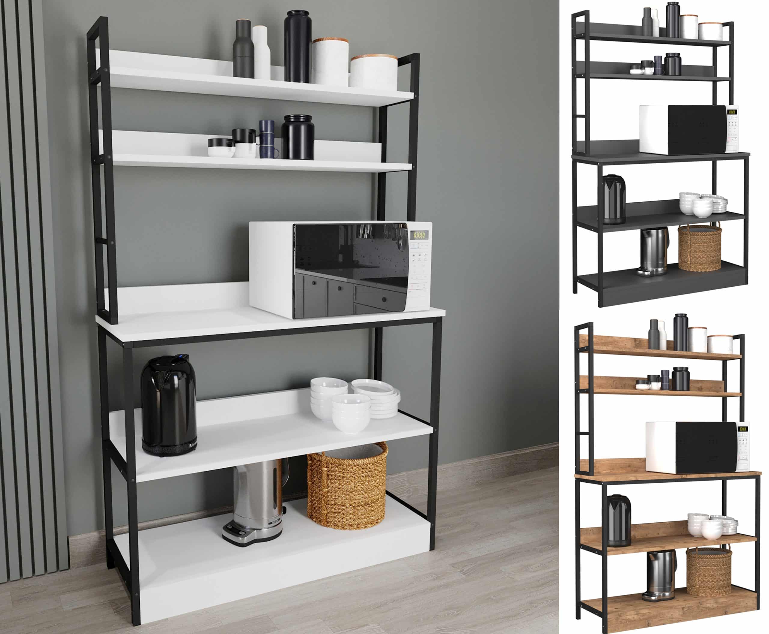 VCM Küchenregal   Maße ca. H. 161 x B. 101 x T. 36 cm   ausreichend Stauraum   Regal   Küchenmöbel - Insasi