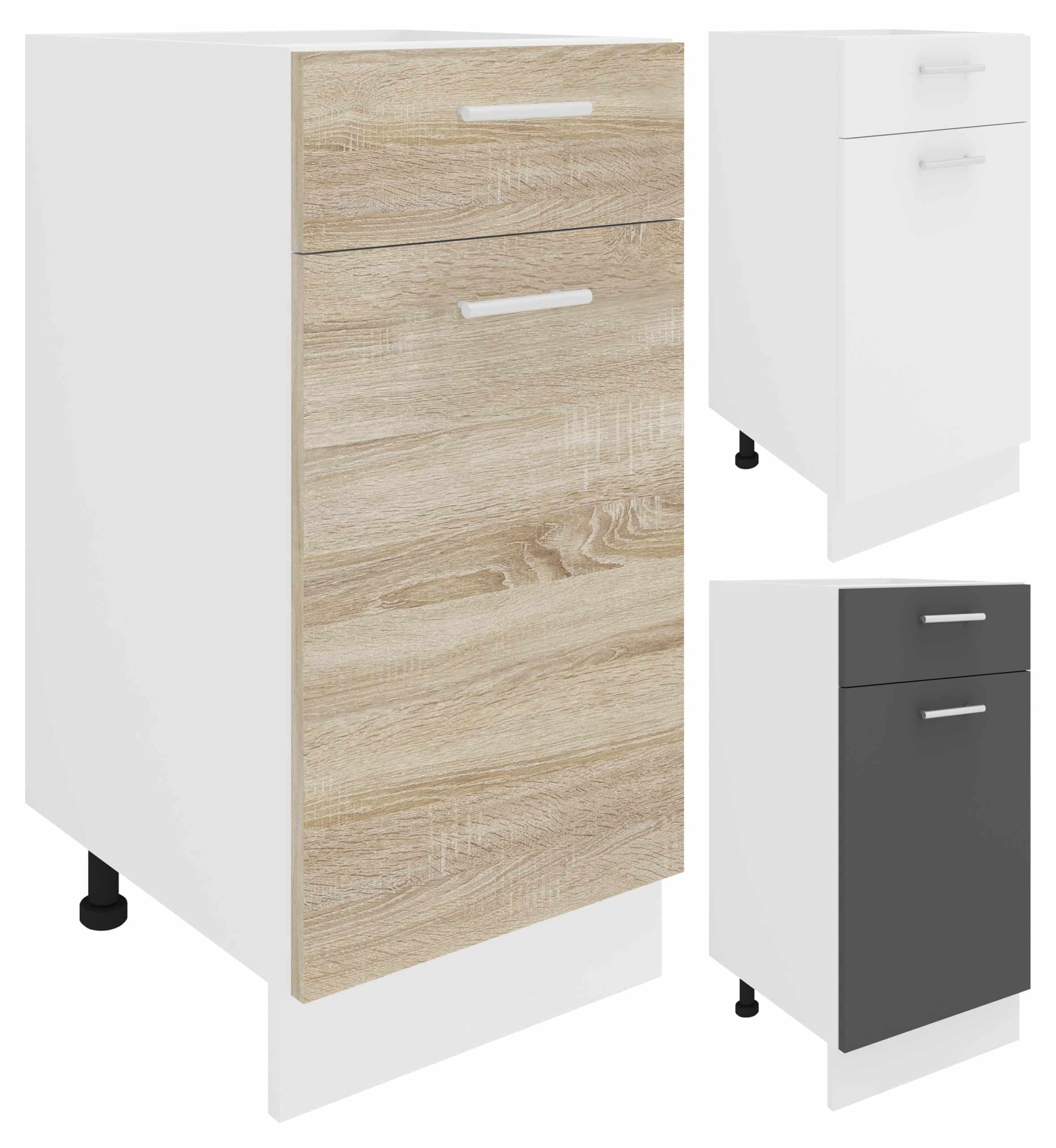 VCM Küchenschrank   Maße ca. H. 82 x B. 40 x T. 46 cm   Unterschrank mit Schublade   Küchenmöbel - Esilo