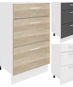 VCM Küchenschrank   Maße ca. H. 82 x B. 50 x. T. 46 cm   Unterschrank mit drei Schubladen   Küchenmöbel - Esilo