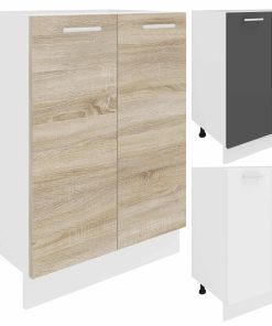 VCM Küchenschrank   Maße ca. H. 82 x B. 60 x. T. 46 cm   Unterschrank mit zwei Drehtüren   Küchenmöbel - Esilo